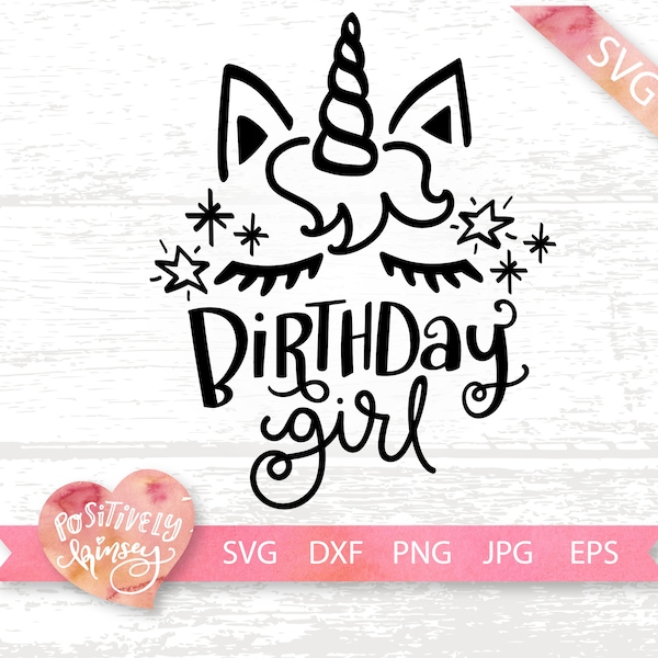 Geburtstag Mädchen SVG / Süßes Geburtstag Einhorn Svg Datei für Cricut Silhouette, Baby Girl Svg Png, Geburtstagsshirt Svg T-shirt, Einhorn Party Dxf