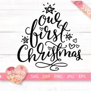 Our First Christmas SVG, Family Christmas Ornament Svg, Family Christmas Svg, 1st Christmas Shirt Svg Files for Cricut, Dxf, Png, Clipart