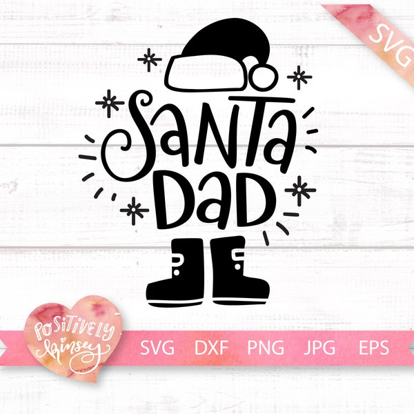 Santa Dad SVG File, Dad Christmas SVG, Fathers Christmas Shirt Svg, Christmas Dad Svg, Funny Santa Svg for Dads, Dxf, Png, Cut Files