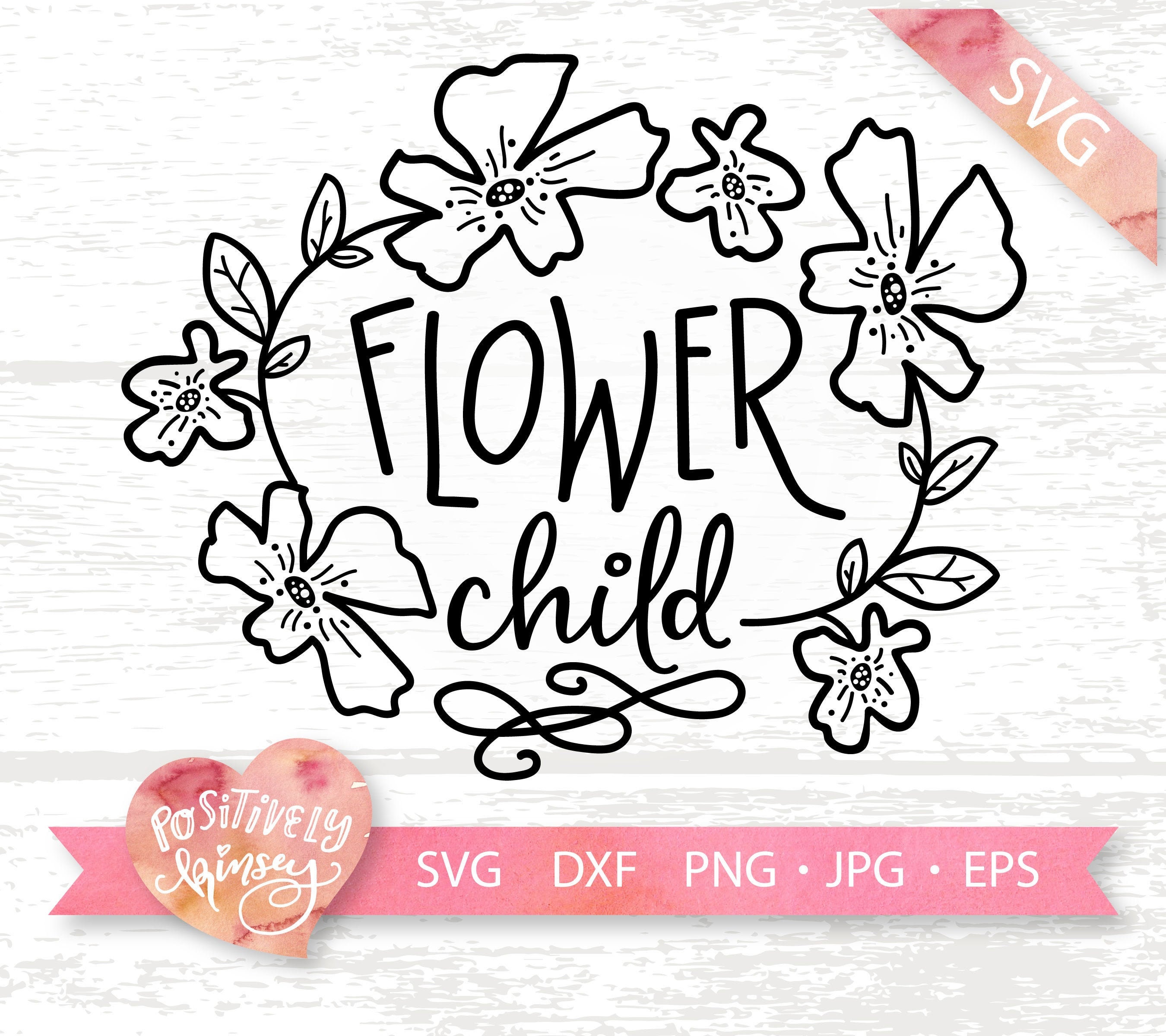 Flower Child SVG Whimsical Flower Svg Quote Cute Kids Svg Etsy Canada