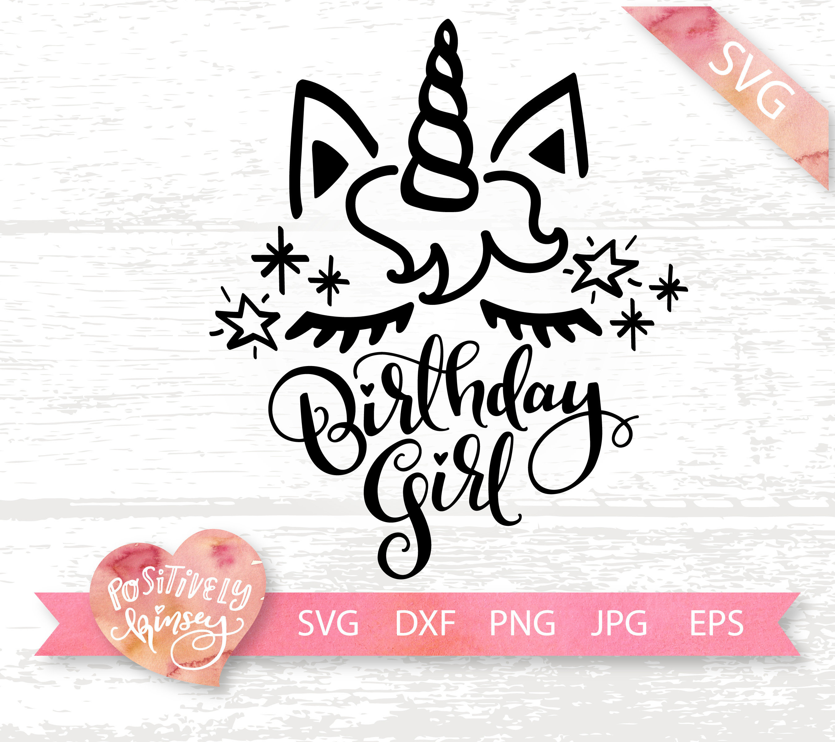 Afro Girl SVG Unicorn Birthday