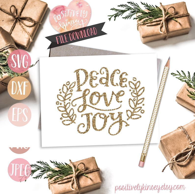 Download Peace Love Joy SVG Joyful Svg Christmas Svg Holiday Svg | Etsy