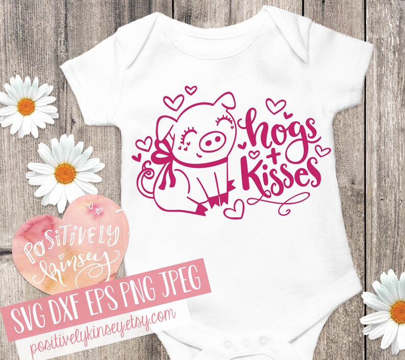 Download Clip Art Pig Svg Design Valentine Svg Hogs And Kisses Cute Animals Svg Files For Cricut For Kids Shirts Dxf Valentine S Day Card Making Png Art Collectibles
