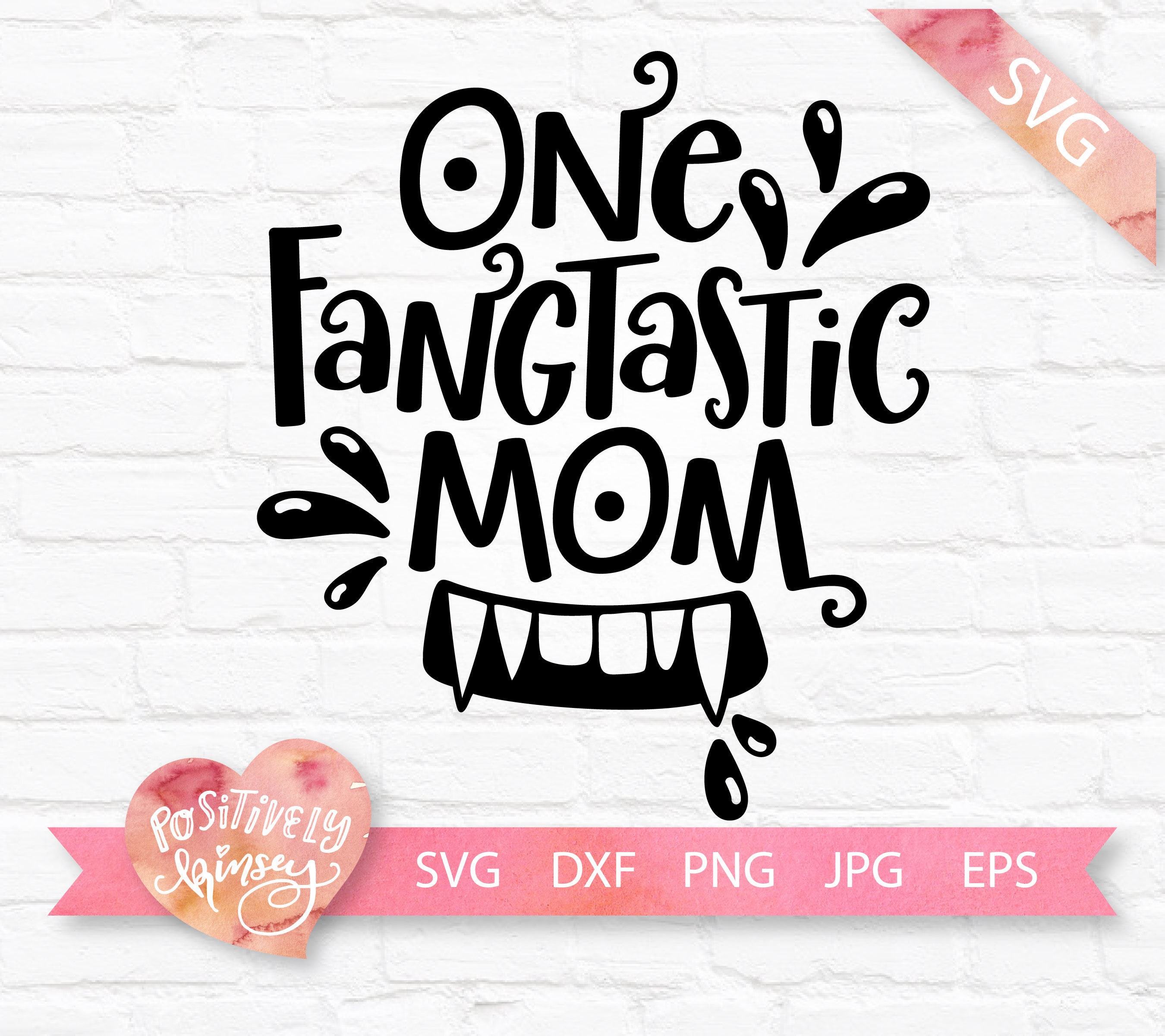 Download Funny Mom Halloween Svg Cut File One Fangtastic Mom SVG SVG | Etsy