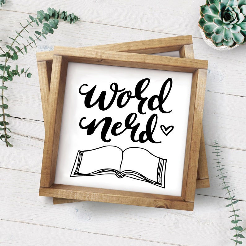 Download Word Nerd SVG Cut File Hand Lettering Quote Bookish Books | Etsy