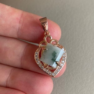 Groene jadeiethanger met 925 zilveren plaat, natuurlijke klasse A jade, Birmaanse edelstenen gesneden sieraden, ketting