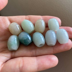 Jadeite Jade Pendant, Jade Bead, Light Green Light Lavender, Natural Grade A Jade, Burma Burmese Gemstones Jewelry, Necklace