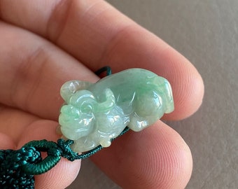 幸運の輝く鳥の花桃、ネックレス用翡翠ペンダント、天然グレードA翡翠