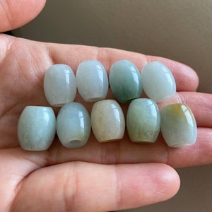 Jadeite Jade Pendant, Jade Bead, Light Green Light Lavender, Natural Grade A Jade, Burma Burmese Gemstones Jewelry, Necklace