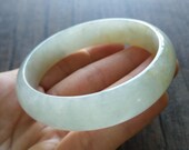 Jade Bangle 57.7mm (2.27 quot ), Apple Green with Yellow, Natural Jadeite Bracelet Bangle in Round Shape, Certified Grade A Jade, Burma Chinese