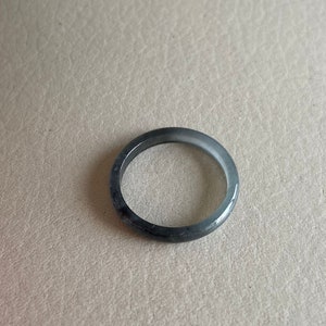 Jadeite Jade Ring, Size US 9, Light Green & Smoky Gray, Natural Grade A Jade Untreated, Burma Burmese Gemstones Jewelry