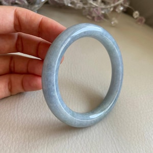 Jade Bangle 56.3mm (2.21&quot;), Round Shape, Lavender & Light Green, Jadeite Bracelet, Certified Grade A Jade, Burma Gemstones Jade Jewelry