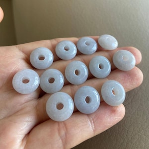 Jadeite Jade Pendant, Donut Shape, Light Lavender & Green, Natural Grade A Jade, Burma Burmese Gemstones Jewelry, Necklace