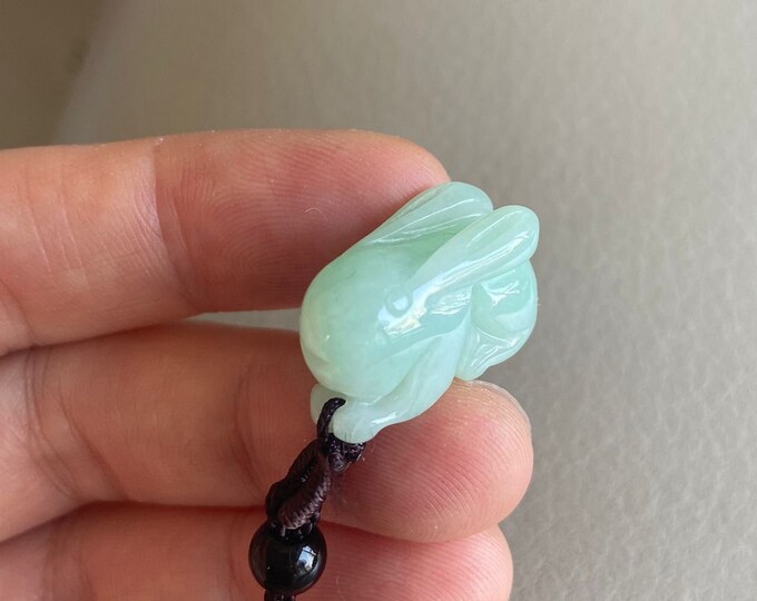 Yellow Jade Rabbit Rabbit Jadeite Jade Pendant, Light Green, Natural Grade A Jade, Burmese ...