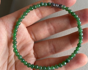 4,3 mm Jadeit Jade Perlen Armband, hellgrün, natürliche Jade A, Burma Burma Edelsteine Schmuck