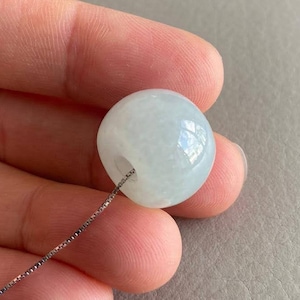 Jadeite Jade Bead Pendant, Light Green, Certified Natural Grade A Jade, Burma Burmese Gemstones, Chinese Jewelry