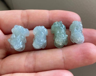 Chinese Pixiu Jadeite Jade Pendant for Necklace, Green, Natural Grade A Jade Untreated, Burma Burmese Myanmar Gemstones Carving Jewelry