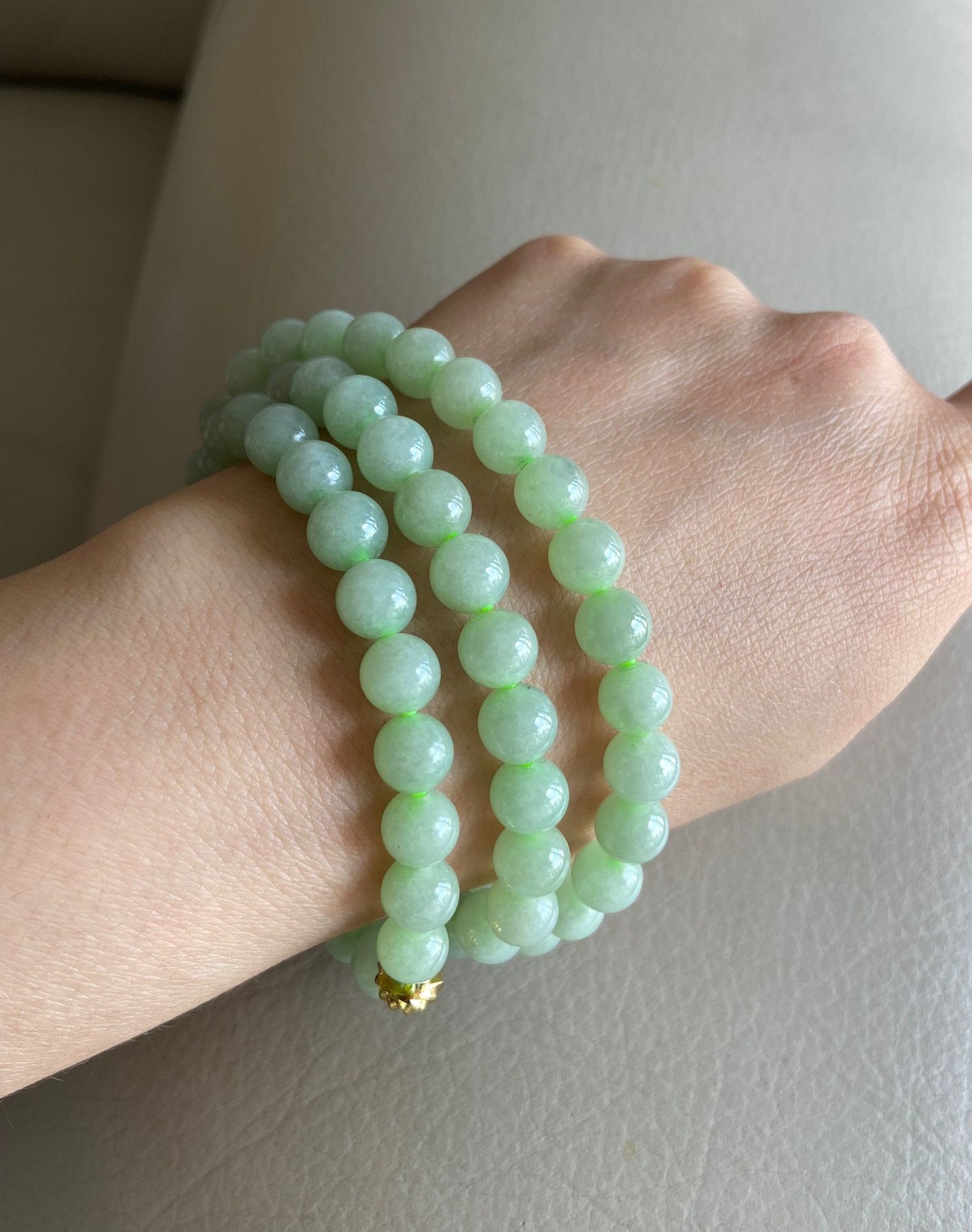 Collana Di Perle In Giada Verde Sfaccettata 10 Mm – Lunghezza 16-48 Pollici, Handmade