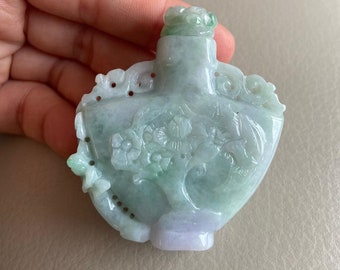 Colgante de jadeíta en botella, verde claro, jade natural tipo A, piedras preciosas birmanas, joyería, collar