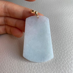 Blank Jadeite Jade Pendant, Light Green & White, Natural Grade A Type A Jade, Burmese Gemstones, Jewelry, Necklace Pendant