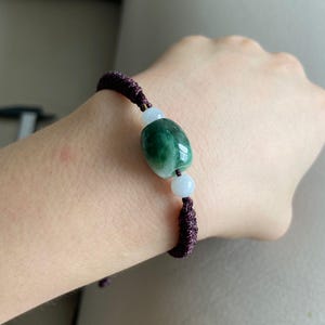 Adjustable Jadeite Jade Bead Bracelet, Light Green, Natural Grade A Jade, Untreated, Burma Burmese Gemstone Jewelry