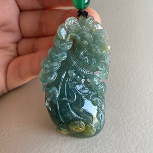Bolsa Jadeíta Pingente de Jade, Verde Claro, Jade Natural Grau A Não Tratado, Pedras Preciosas Gautaman, Colar, Carteira