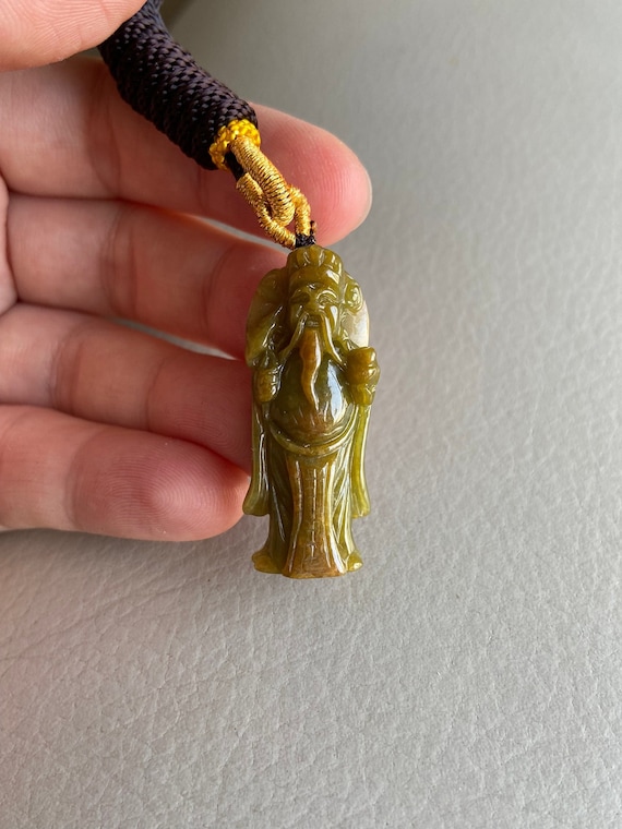 祿星翡翠ペンダント、天然グレードA翡翠、ビルマ産宝石、ジュエリー