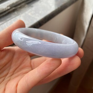 Jade Bangle 58.8mm (2.31"), Round Shape, Light Lavender, Natural Jadeite Bracelet, Certified Grade A Untreated Jade, Jewelry image 11