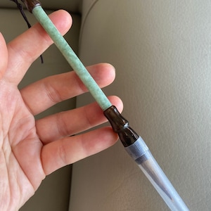 Chinesischer Kalligraphie-Schreibpinsel, Jadeit-Jade, 100% natürlich, Burma-Jade