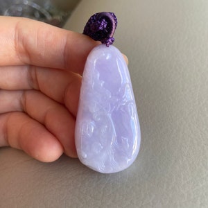 Chinese Dragon Jadeite Jade Pendant, Light Lavender, Natural Grade A Jade, Burma Myanmar Gemstones, Jewelry, Necklace, Antique