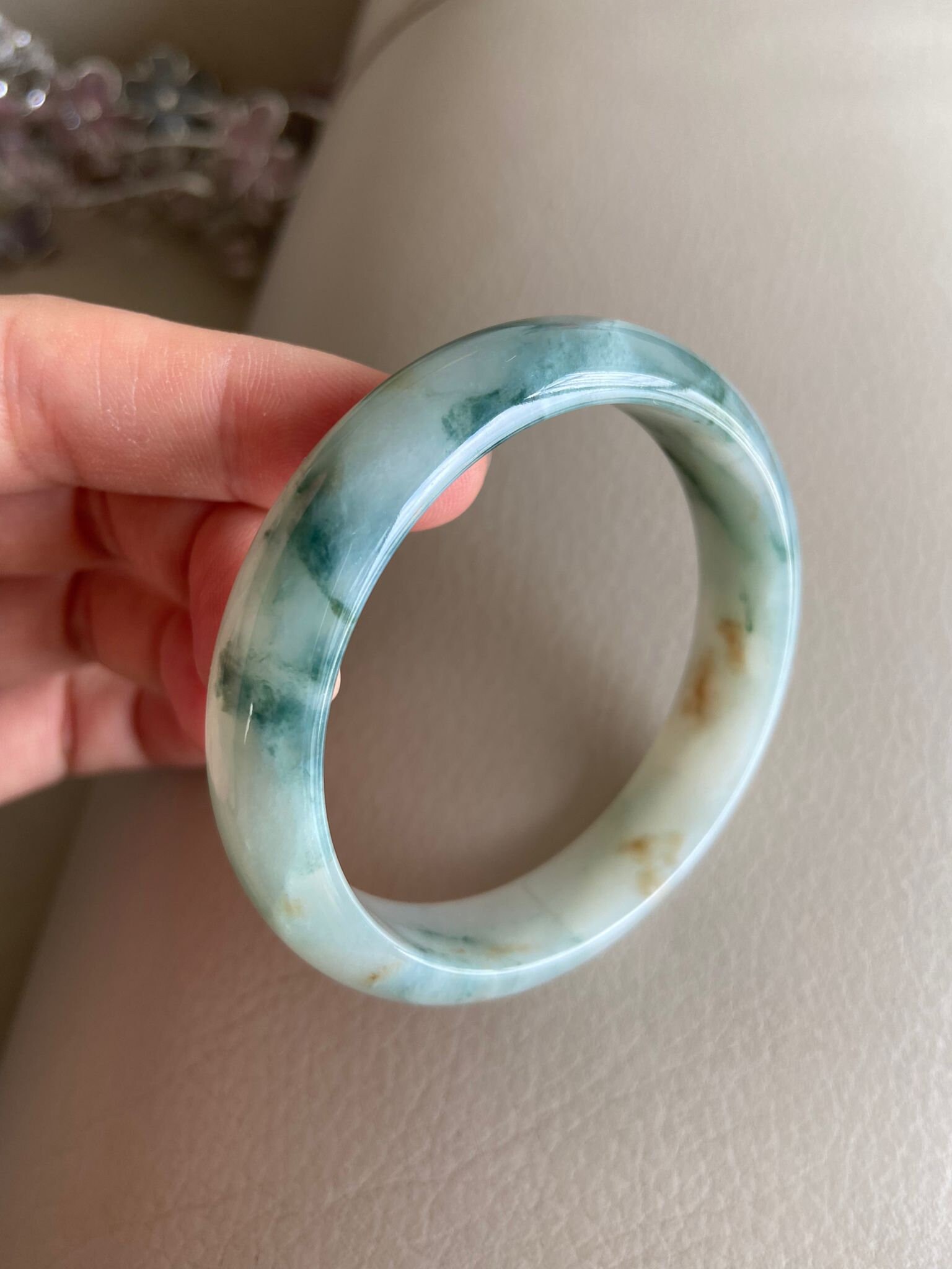 特別値段円型翡翠バングル 翡翠バングル 58.7 mm (2.31