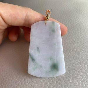Blank Jadeite Jade Pendant, Light Green & White, Natural Grade A Type A Jade, Burmese Gemstones, Jewelry, Necklace Pendant