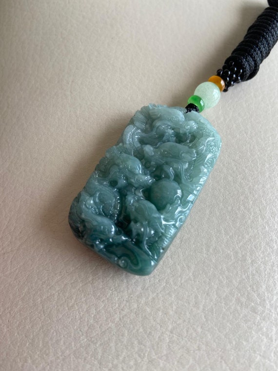 ☘本翡翠　グアテマラ翡翠　❄️氷種❄️ 龍神　ネックレス　新品5530 ☘本翡翠 グアテマラ翡翠 ❄️氷種❄️ 龍神 ネックレス 新品