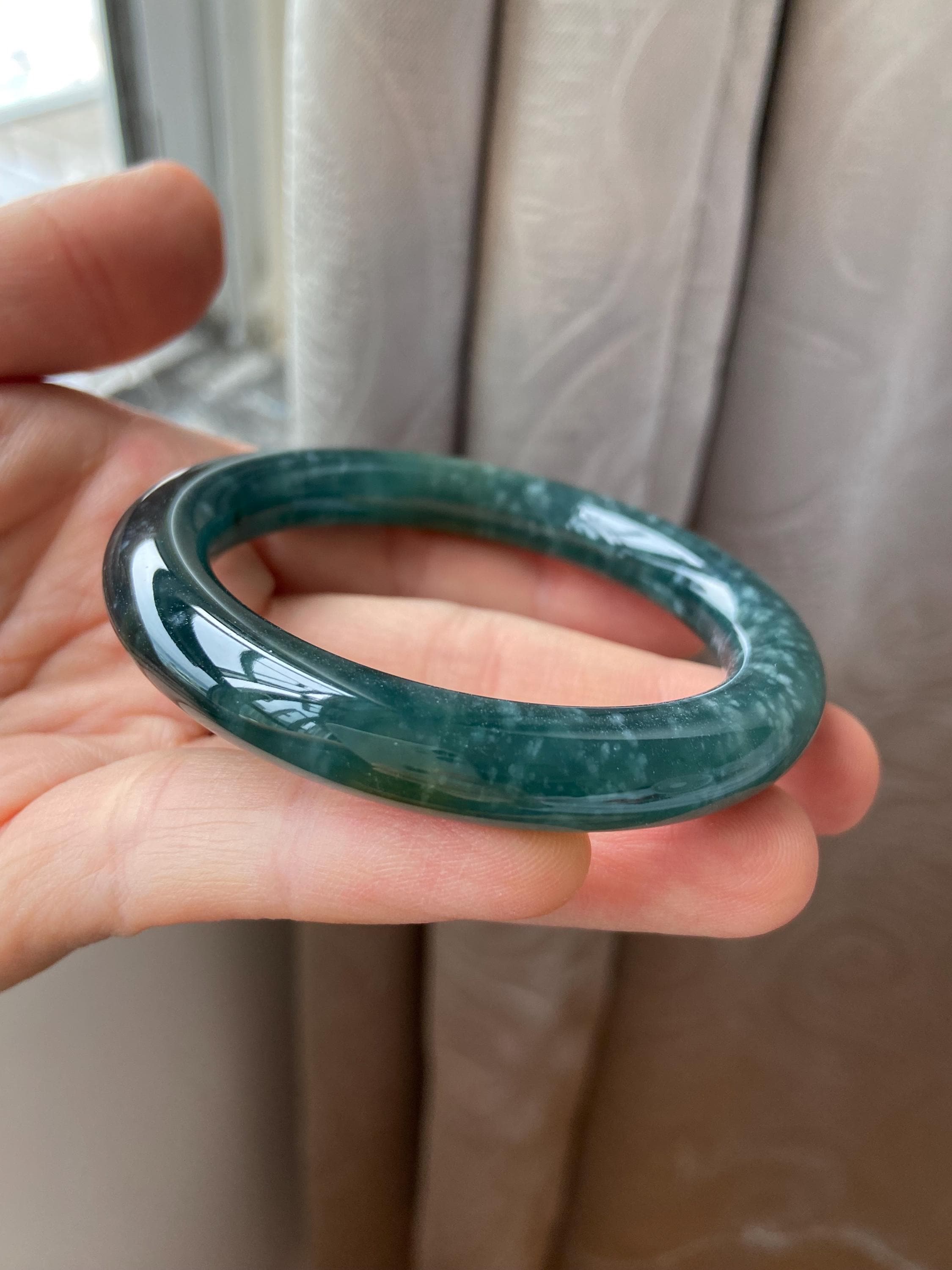 青緑色翡翠バングル 翡翠バングル 52.6 mm (2.07