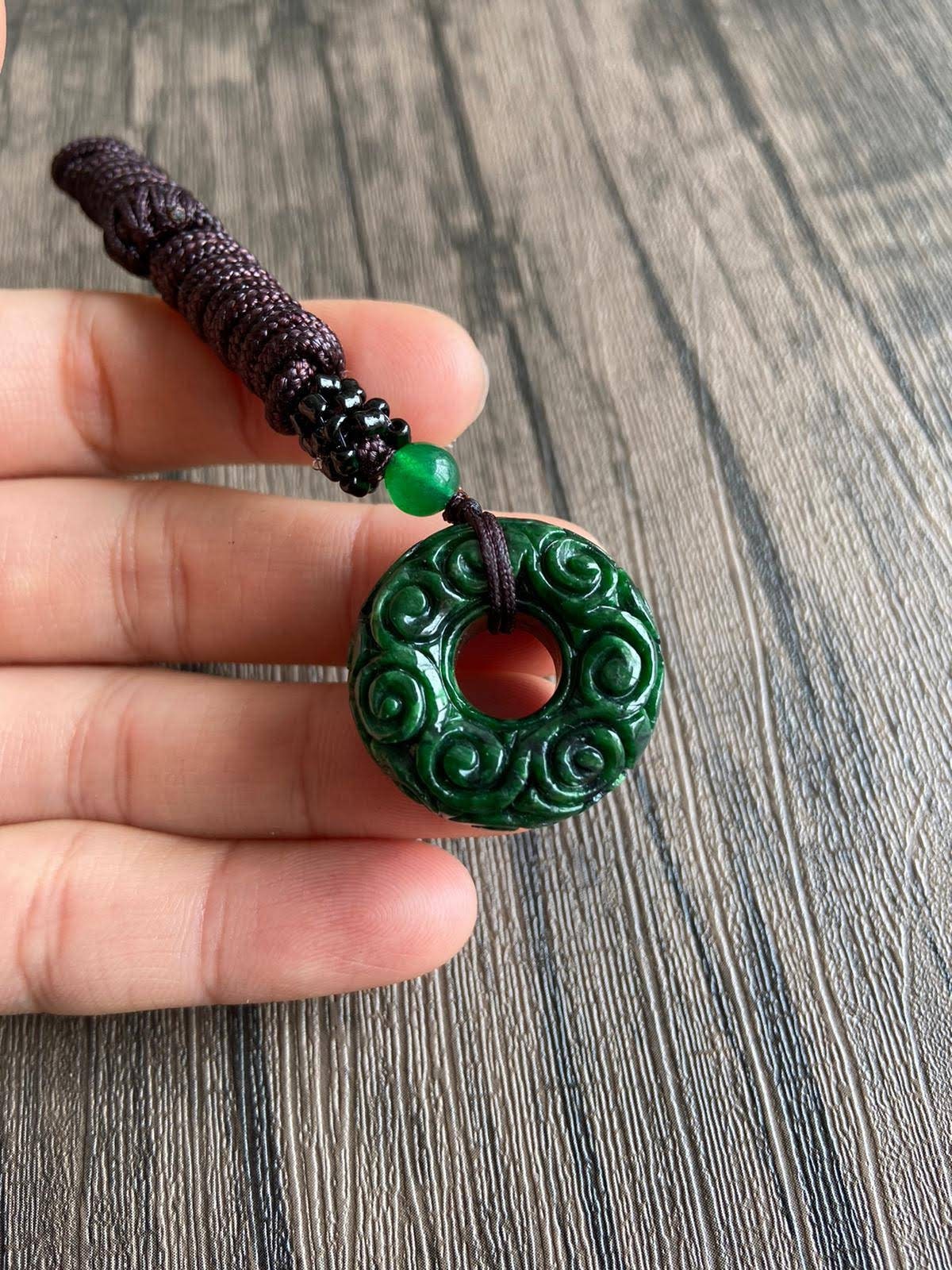 天然A貨ジェダイト翡翠ビーズネックレス 緑色 シルバーアクセント