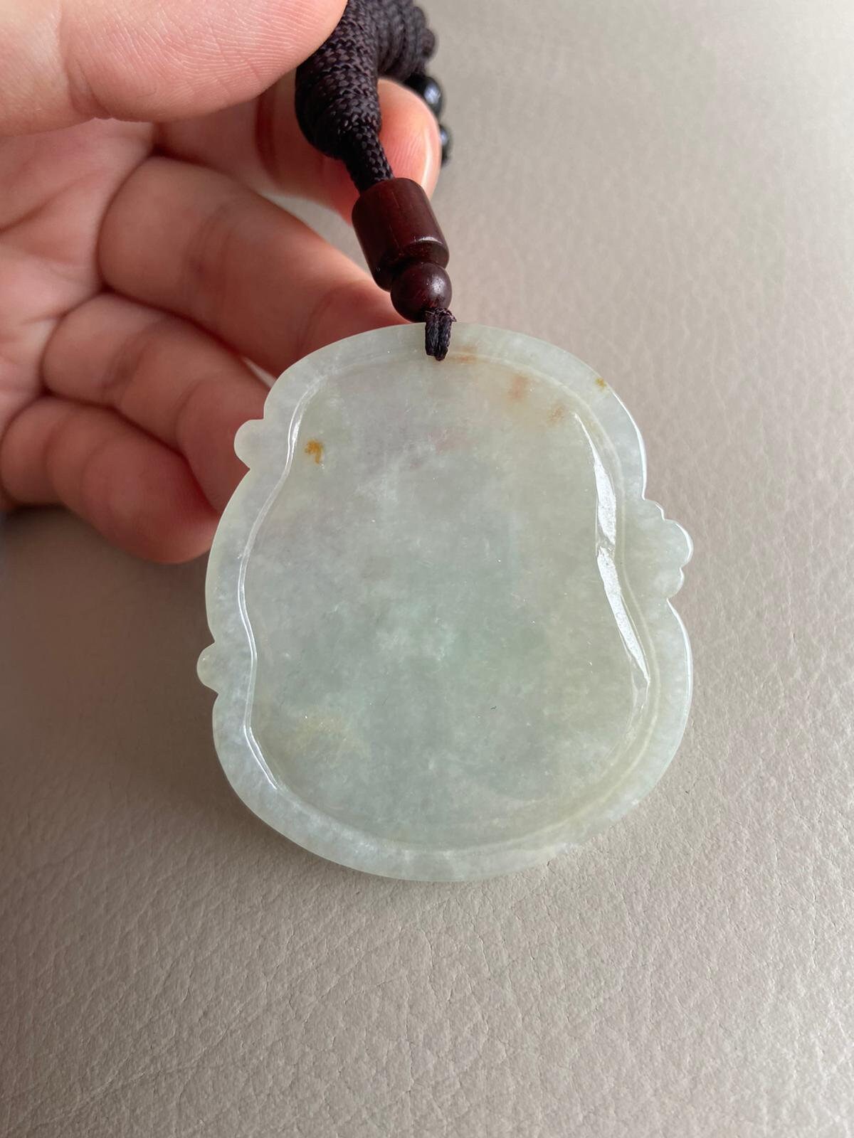 Collana con ciondolo a forma di drago e fenice in giada verde naturale intagliata a mano 49*49MMMM - Italia