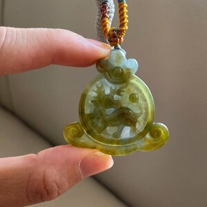 Deer Jadeite Jade Pendant, Green & Yellow, Natural Grade A Jade, Untreated Burma Burmese Gemstones, Carved Jewelry