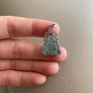 thumbnail image 2 of Certified Grade A Natural Green Jadeite Jade Pendant – Handcarved Angel, 53888 2 of 3