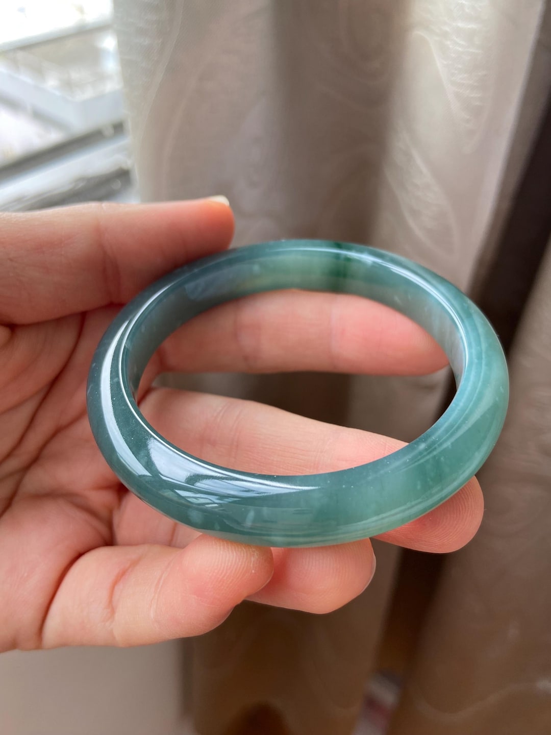 訳あり❣️春彩翡翠バングル　2点 翡翠バングル 54.5 mm (2.15