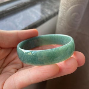 Jade Bangle 50.2mm (1.98"), Round Shape, Green, Natural Jadeite Bracelet, Certified Grade A Jade Untreated, Burmese Gemstones Jewelry