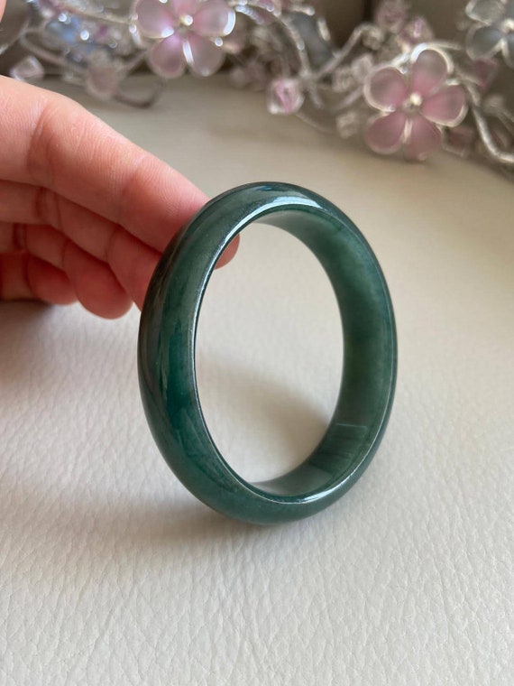 本翡翠腕輪 バングル NND001号内径57mm ミャンマーヒスイ 陽緑 A