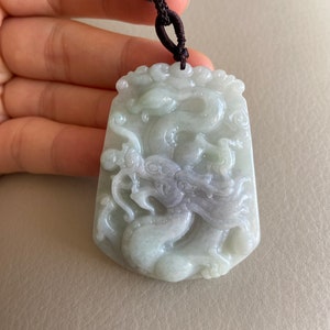 Chinese Dragon Jadeite Pendant, Natural Green Grade A Jade Certified, Carving Burma Gemstone Myanmar  Rings Bangle Carved Bracelet