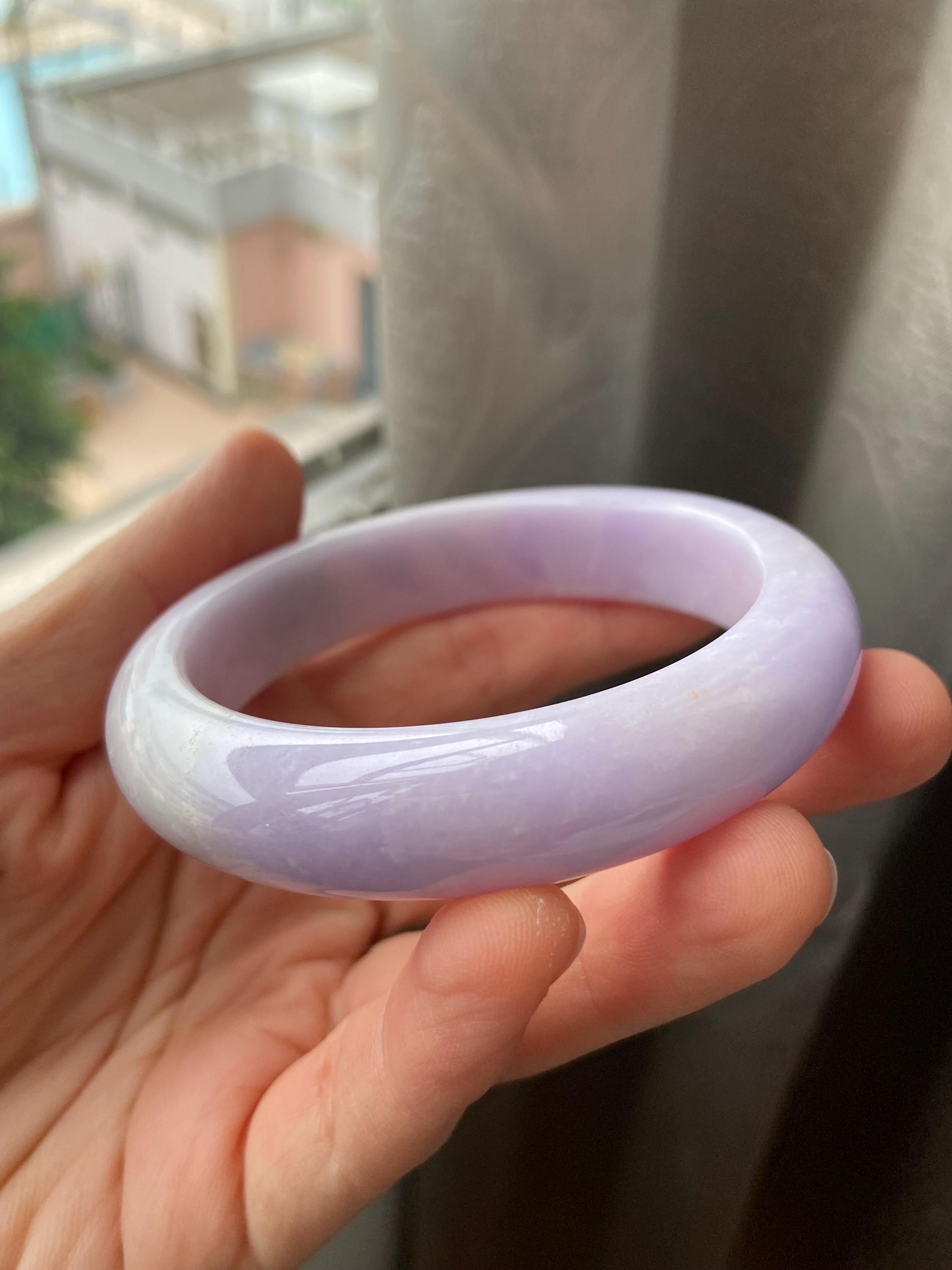 ミャンマー翡翠バングル ラベンダーパープル 紫約59mm 自宅保管 【公式
