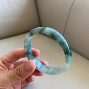 Yingmart 54.09 mm PNJ認定天然色グリーン天然ジェダイト翡翠