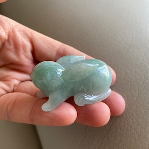 Rabbit Jadeite Pendant Statue, Green, Certified Natural Grade A Jade, Burmese Myanmar Gemstone, Jewelry