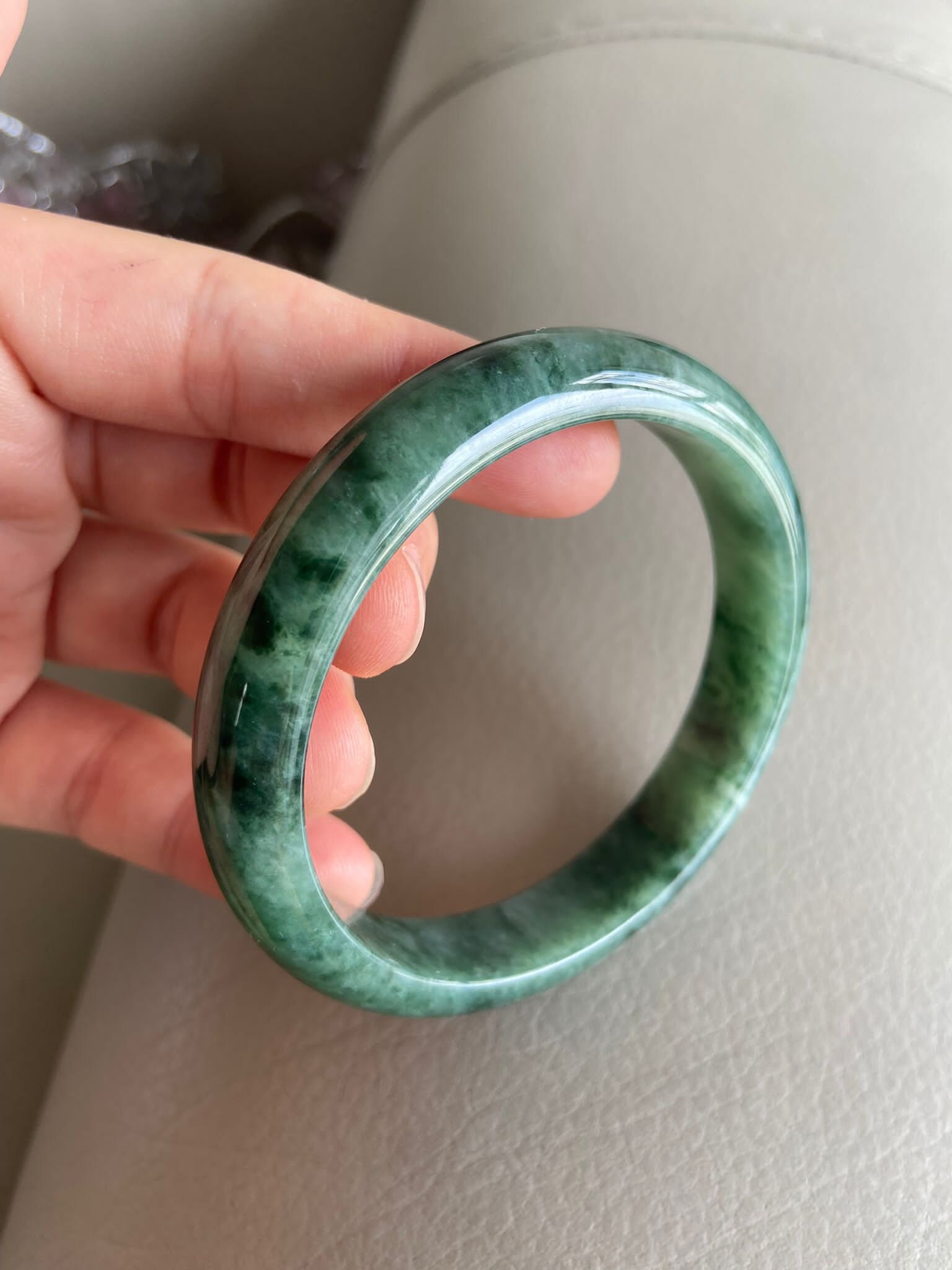 100％本物 翡翠バングル (2.47 mm 62.7 アクセサリー