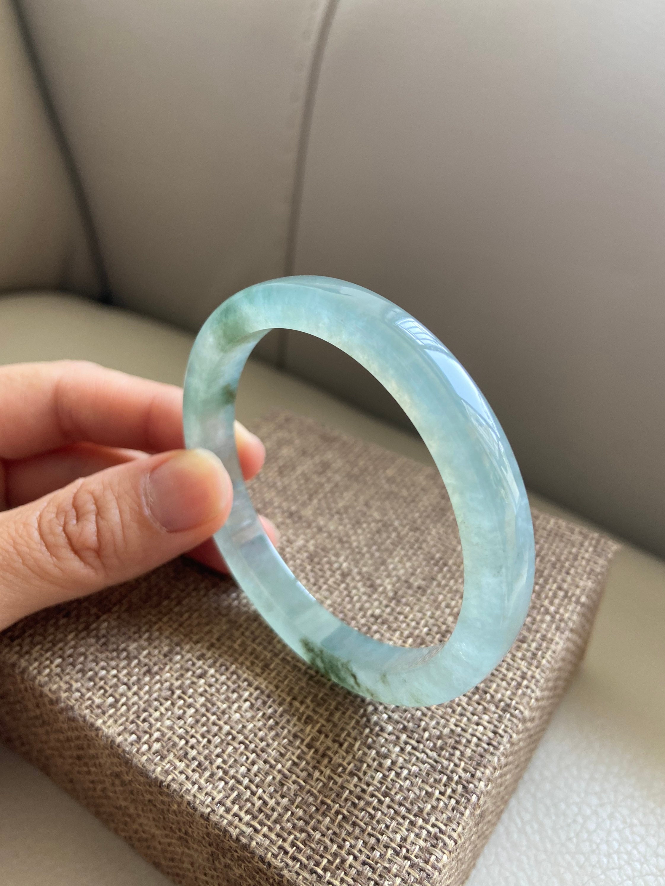 ミャンマー翡翠バングル半氷種58mm