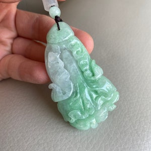 Fortune Cabbage Jadeite Jade Pendant, Necklace, Green, Natural Grade A Jade, Burmese Gemstones Jewelry