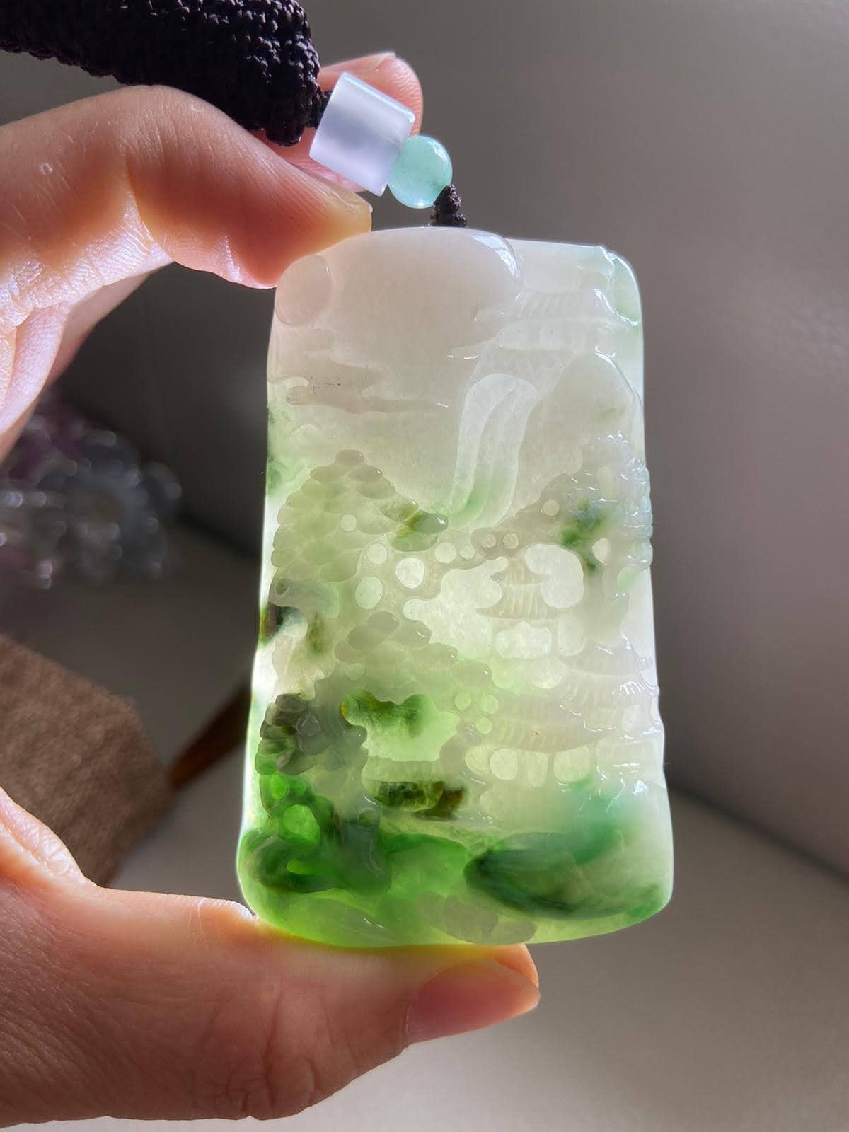 中国翡翠 彫刻 風景 船 山景色 置物 アート 40cm 71dk3nmcDNL._AC_UF894,