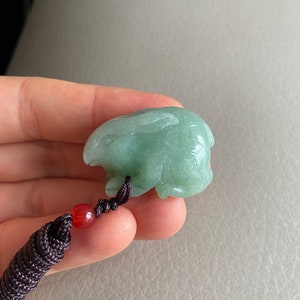 Rabbit Jadeite Jade Pendant, Light Green, Certified Natural Grade A Jade, Burmese Myanmar Gemstone, Jewelry, Necklace